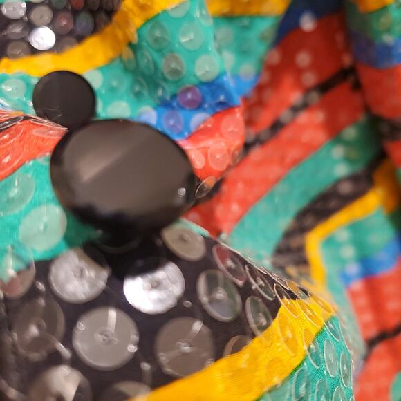 *Nipon Night* Silk Evening Jacket Bright Colors Beaded Clear Sequins Sz 8 Blazer - Picture 6 of 8